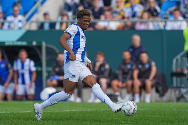 August 22, 2026, xydrx, Soccer, DFB Cup, 1 FC Saarbrücken vs. Hertha BSC, 2026–2027 season, Ludwigsparkstadion, Farid Alfa Ruprecht, Hertha BSC, 20 DFB regulations prohibit any use of photographs as image sequences and or quasi-video Copyright: HMBxMedia YannisxDreimann