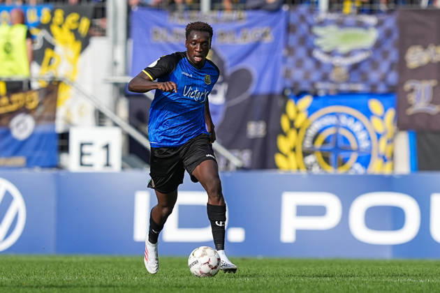 August 22, 2026, xydrx, Soccer, DFB Cup, 1. FC Saarbrücken vs. Hertha BSC, 2026–2027 season, Ludwigspark Stadium, Abdoulaye Kamara, 1 FC Saarbrücken, 15. DFB regulations prohibit any use of photographs as image sequences and or quasi-video Copyright: HMBxMedia YannisxDreimann
