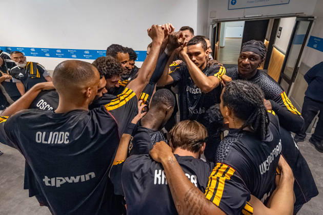 Basketball Hamburg, August 22, 2026—Turkish Airlines Supercup 2026 Final: Germany (GER) vs. Croatia (CRO)—Team huddle in the locker room before the game