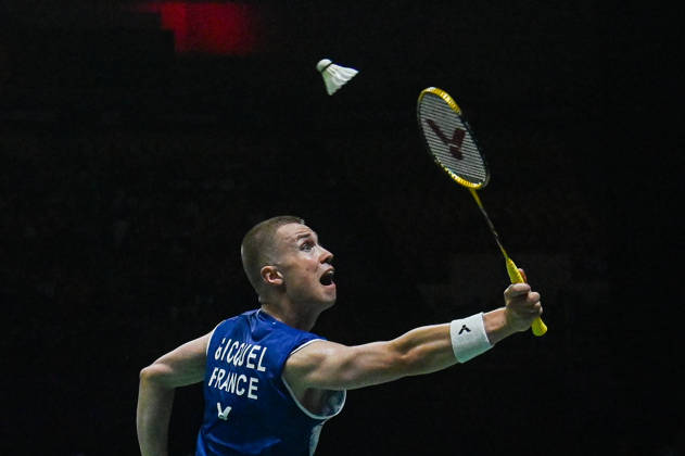 August 23, 2026, New Delhi, Delhi, India: France s Thom Gicquel and Delphine Delrue (not pictured) in action against China s Feng Yan Zhe and Huang Dong Ping during Mixed Doubles Finals of the BWF World Championships 2026 in New Delhi, India on August 23, 2026. India BWF Championships 2026 - ZUMAj168 20260823_zip_j168_003 Copyright: xKabirxJhangianix