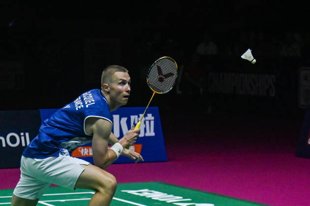 August 23, 2026, New Delhi, Delhi, India: France s Thom Gicquel and Delphine Delrue (not pictured) in action against China s Feng Yan Zhe and Huang Dong Ping during Mixed Doubles Finals of the BWF World Championships 2026 in New Delhi, India on August 23, 2026. India BWF Championships 2026 - ZUMAj168 20260823_zip_j168_007 Copyright: xKabirxJhangianix