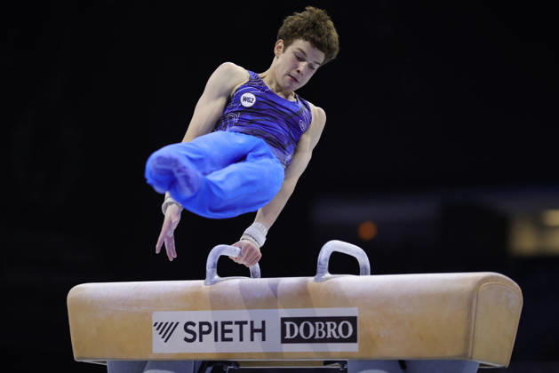Daniil Smirnov, RUS, during the junior all-around final at the 2026 European Championships in Zagreb on August 23, 2026