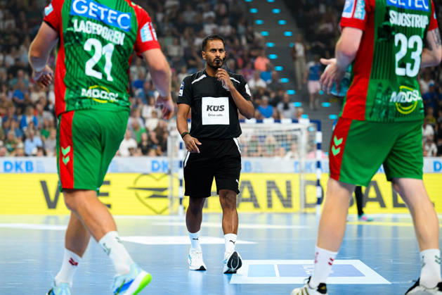 Munich HBL Super Cup 2026 SC Magdeburg Fuechse Berlin Referee Suresh Thiyagarajah Munich SAP Garden Bavaria Germany