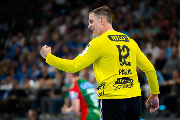 Munich HBL Super Cup 2026 SC Magdeburg, Füchse Berlin, Goalkeeper Andreas Palicka, Berlin, Celebration, Joy, Emotion, Munich, SAP Garden, Bavaria, Germany