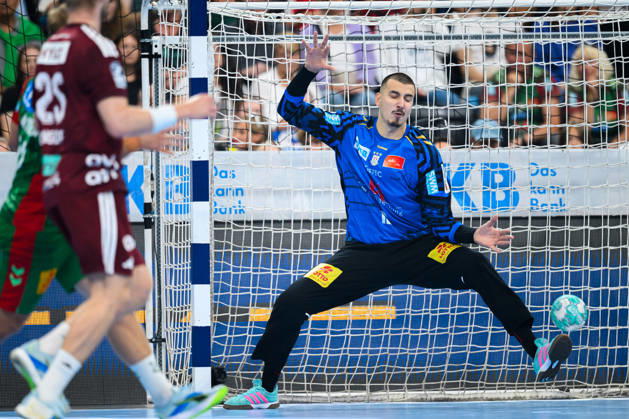 Munich HBL Super Cup 2026 SC Magdeburg, Fuechse Berlin, Goalie Matej Mandic, Magdeburg, Munich, SAP Garden, Bavaria, Germany