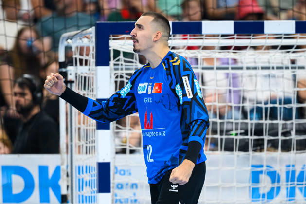 Munich HBL Super Cup 2026 SC Magdeburg, Fuechse Berlin, Goalie Matej Mandic, Magdeburg, Munich, SAP Garden, Bavaria, Germany