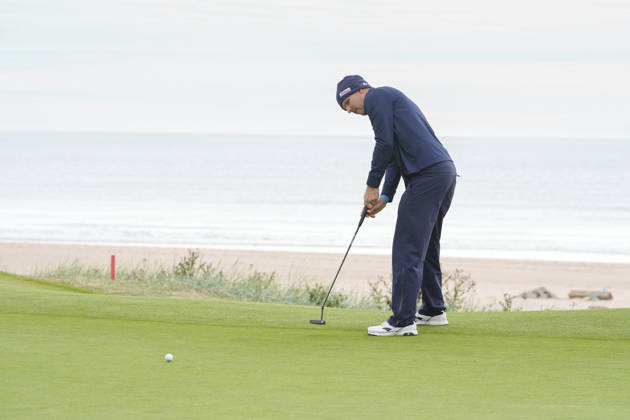 BALMEDIE, SCOTLAND - AUG 23: Yannik Paul (GER) putts on the 3rd green during Round 4 at the 2026 Nexo Championship at the Trump International Golf Links, Balmedie on August 23, 2026 in Aberdeenshire, Scotland The 2026 Nexo Championship
