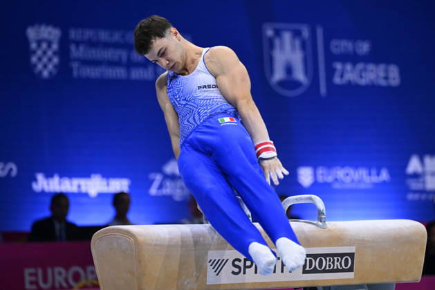 IPA87725146 - Pietro MAZZOLA (ITA) on the pommel horse during the European Men s Artistic Gymnastics Championships in Zagreb, Croatia, on August 23, 2026  Copyright: xFilippoxTomasi IPAxSportx xx 87725146