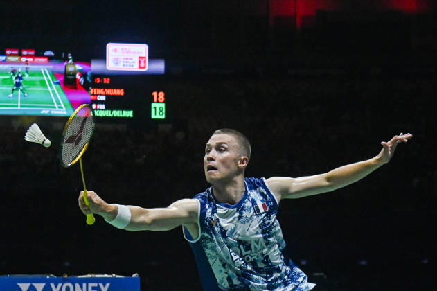 India BWF Championships 2026 Thom Gicquel of France and Delphine Delrue, who is not pictured, compete against Feng Yan Zhe and Huang Dong Ping of China during the Mixed Doubles Finals of the BWF World Championships in New Delhi, India, on August 23, 2026. New Delhi Delhi India Copyright: xKabirxJhangianix originalFilename:jhangiani-indiabwf260823_npQqr