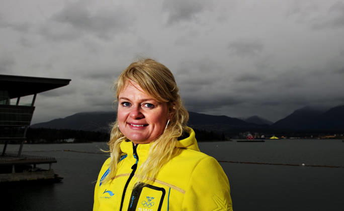 2010 Winter Olympics, Curling, Womens, Press Conference with Anette Norberg, Vancouver, Canada  Copyright: xJoelxMarklundx