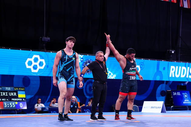 U20 World Championships, 125 kg Freestyle: Abolfazl Mohammad Mohammad Nezhad (IRI) def. Ruslan Prokopov (UKR) Copyright: xJakexKirkmanx