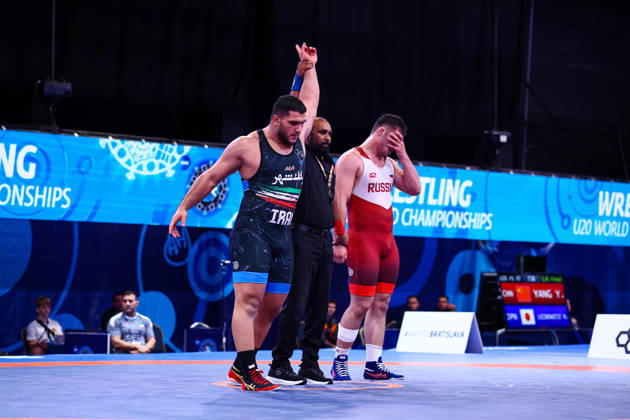 U20 World Championships, 125 kg Freestyle: Abolfazl Mohammad Mohammad Nezhad (IRI) def. Soslan Gabuev (RUS) Copyright: xJakexKirkmanx