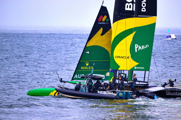 GER, Sail GP, Rockwool Germany Sail Grand Prix, Sassnitz, August 22–23, 2026, Germany, Saturday, August 23, 2026, Race Day 2, BONDS FLYING ROOS Sail GP Team Australia driver Tom Slingsby wins the final race, GER, Sail GP, Rockwool Germany Sail Grand Prix, Sassnitz, August 22–23, 2026, Germany, Saturday, August 23, 2026, Race Day 2, Copyright: xClaudiusxRauchx