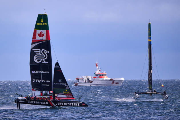 GER, Sail GP, Rockwool Germany Sail Grand Prix, Sassnitz, August 22–23, 2026, Germany, Saturday, August 23, 2026, Race Day 2, NORTHSTAR Sail GP Team Canada Driver Giles Scott, ARTEMIS Sail GP Team Sweden Driver Nathan Outteridge, GER, Sail GP, Rockwool Germany Sail Grand Prix, Sassnitz, August 22–23, 2026, Germany, Saturday, August 23, 2026, Race Day 2, Copyright: xClaudiusxRauchx
