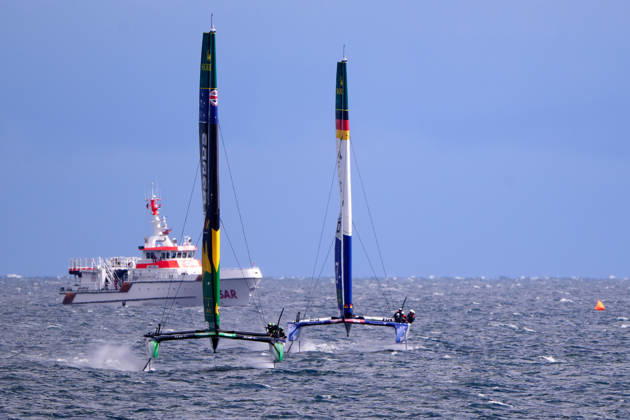 GER, Sail GP, Rockwool Germany Sail Grand Prix, Sassnitz, August 22–23, 2026, Germany, Saturday, August 23, 2026, Race Day 2, BONDS FLYING ROOS Sail GP Team Australia Driver Tom Slingsby, GERMANY BY DEUTSCHE BANK Sail GP Team Germany Driver Erik Kosegarten Heil, GER, Sail GP, Rockwool Germany Sail Grand Prix, Sassnitz, August 22–23, 2026, Germany, Saturday, August 23, 2026, Race Day 2, Copyright: xClaudiusxRauchx