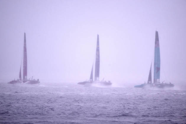 GER, Sail GP, Rockwool Germany Sail Grand Prix, Sassnitz, August 22–23, 2026, Germany, Saturday, August 23, 2026, Race Day 2, EMIRATES GBR Sail GP Team Great Britain, Driver Dylan Fletcher; ARTEMIS Sail GP Team Sweden, Driver Nathan Outteridge; U.S. SAIL GP TEAM United States, Driver Taylor Canfield; GER, Sail GP, Rockwool Germany Sail Grand Prix, Sassnitz, August 22–23, 2026, Germany, Saturday, August 23, 2026, Race Day 2, Copyright: xClaudiusxRauchx