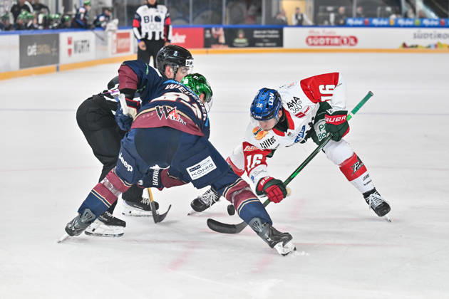 Dolomites Cup 2026 Eisbären Berlin vs. Augsburger Panther August 23, 2026 NEUMARKT, ITALY August 23: Manuel WIEDERER of the Eisbären Berlin (No. 21) and Cameron WRIGHT of the Augsburger Panther (No. 16) face off at the faceoff during the exhibition game between the Eisbären Berlin and the Augsburger Panther at the Dolomiten Cup in the Würth Arena in Neumarkt Copyright: xBEAUTIFULxSPORTS Goldbergx