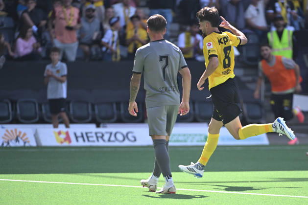 BERN, SWITZERLAND, AUGUST 23: Armin Gigovic of Young Boys celebrates his goal to make it 4–2 during the Swiss Super League match between BSC Young Boys and FC Vaduz at Wankdorf Stadium on August 23, 2026, in Bern, Switzerland. Bern, Wankdorf Stadium, Bern, Switzerland Copyright: xJustPictures.ch ManuelxWinterbergerx jp-en-EuSpIm-MWI_2382