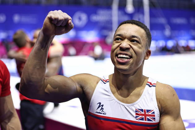 Joe Fraser, GBR, after the seniors team final at the 2026 European Championships in Zagreb on August 23, 2026