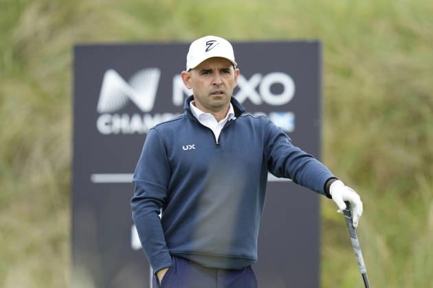 BALMEDIE, SCOTLAND - AUG 23: Fabrizio Zanotti (PAR) waits on the eleventh tee during Round 4 at the 2026 Nexo Championship at the Trump International Golf Links, Balmedie on August 23, 2026 in Aberdeenshire, Scotland The 2026 Nexo Championship