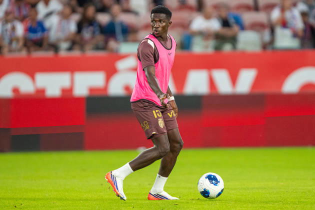 Lamine Camara seen during UEFA Conference League 2026 27 4th qualifying round 1st leg match between teams of Gornik Zabrze and AS Monaco (Kazimierz Koper Ball Raw Images) Zabrze Arena Zabrze Poland Copyright: xKazimierzxKoperx KAZ_GORvASM-007