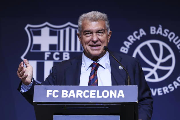 August 24, 2026, Barcelona, Barcelona, Spain: Joan Laporta, President of FC Barcelona, Barca speak during presentation of the Centenary events of the FC Barcelona Basketball section at Auditori 1899 on August 24, 2026 in Barcelona, Spain. Barcelona Spain - ZUMAa181 20260824_zaa_a181_021 Copyright: xJavierxBorregox