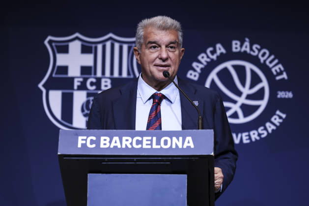 August 24, 2026, Barcelona, Barcelona, Spain: Joan Laporta, President of FC Barcelona, Barca speak during presentation of the Centenary events of the FC Barcelona Basketball section at Auditori 1899 on August 24, 2026 in Barcelona, Spain. Barcelona Spain - ZUMAa181 20260824_zaa_a181_022 Copyright: xJavierxBorregox