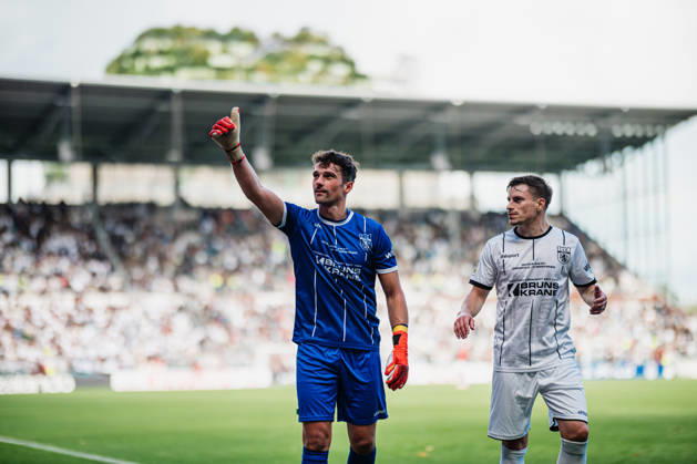 DFB Cup: Lüneburger SK vs. SV Werder Bremen, August 22, 2026; Arne Exner (Lüneburger SK); Hansa, 30; Nico Hübner (Lüneburger SK); Hansa, 7; Soccer; DFB Cup; First Round: Lüneburger SK vs. SV Werder Bremen on August 22, 2026, at Millerntor Stadium, Hamburg. DFB regulations prohibit any use of photographs as image sequences and or quasi-video. Copyright: xBEAUTIFULxSPORTS Tonhäuserx