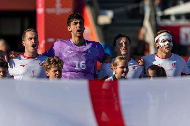 FIH Hockey World Cup: Netherlands v England AMSTELVEEN, NL - AUGUST 24: James Mazarelo of England during the FIH Hockey World Cup match between Netherlands and England at Wagener Stadion on August 24, 2026 in Amstelveen, Netherlands. Amstelveen Wagener Stadion Netherlands Content not available for redistribution in The Netherlands directly or indirectly through any third parties. Copyright: xMarcelxvanxPlateringenx