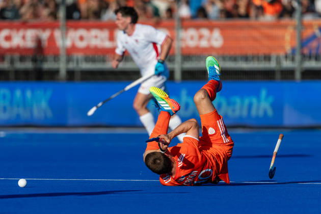 FIH Hockey World Cup: Netherlands v England AMSTELVEEN, NL - AUGUST 24: Jorrit Croon of Netherlands during the FIH Hockey World Cup match between Netherlands and England at Wagener Stadion on August 24, 2026 in Amstelveen, Netherlands. Amstelveen Wagener Stadion Netherlands Content not available for redistribution in The Netherlands directly or indirectly through any third parties. Copyright: xMarcelxvanxPlateringenx