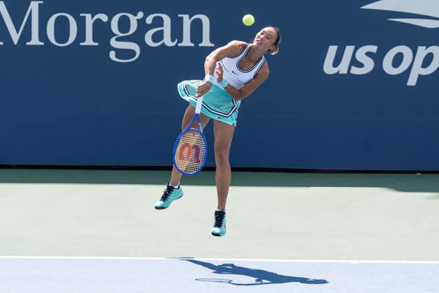 2026 US Open Championship NEW YORK, UNITED STATES - AUGUST 24: Qinwen Zheng returns ball during a women s qualifying singles match 1st round of the 2026 US Open Championship at USTA Billie Jean King National Tennis Center on August 24, 2026 in Flushing, NY. Qinwen Zheng won in straight sets. Lev Radin Anadolu New york United States. Editorial use only. Please get in touch for any other usage.  Copyright: x2026xAnadoluxLevxRadinx