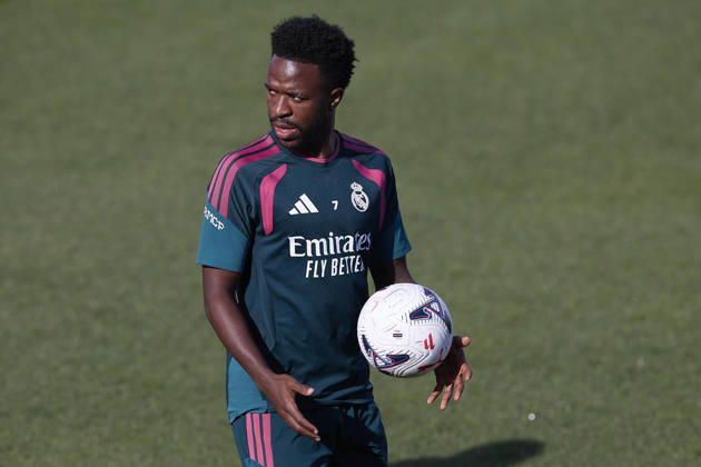 ESP Real Madrid Training Day: Vinicius Junior of Real Madrid during the team s training session ahead of the LaLiga EA Sports match against Real Sociedad at the Ciudad Deportiva Real Madrid in Valdebebas, Madrid, on August 25, 2026, Spain, Madrid, Spain Copyright: xAgenciaxLOFx