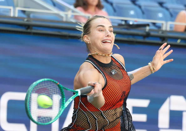 August 25, 2026, New York City, New York, USA: ARYNA SABALENKA during the match mixed doubles round 1 16 final US Open with N. Djokovic (Serbia) against H. Patten (Great Britain) and K. Siniakova (Czech Republic). New York, USA. Tennis: US Open - Aryna Sabalenka Double Mix  - ZUMAc278 20260825_zsp_c278_016 Copyright: xMarcinxCholewinskix