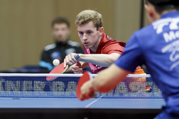 Cedric Meissner of TTC Schwalbe Bergneustadt and Fan Bo Meng of TTC RhoenSprudel Fulda Maberzell battle for the ball during the Men s Table Tennis Bundesliga Match 1 between TTC Schwalbe Bergneustadt and TTC RhoenSprudel Fulda Maberzell, Burstenhalle on August 25, 2026, in Bergneustadt, Germany. Photo by Marco Steinbrenner, DeFodi Images. Cedric Meissner of TTC Schwalbe Bergneustadt and Fan Bo Meng of TTC RhoenSprudel Fulda Maberzell battle for the ball during the 1st Men’s Table Tennis Bundesliga match between TTC Schwalbe Bergneustadt and TTC RhoenSprudel Fulda Maberzell at the Burstenhalle on August 25, 2026, in Bergneustadt, Germany. Photo by Marco Steinbrenner, DeFodi Images. Photo by Marco Steinbrenner, DeFodi Images