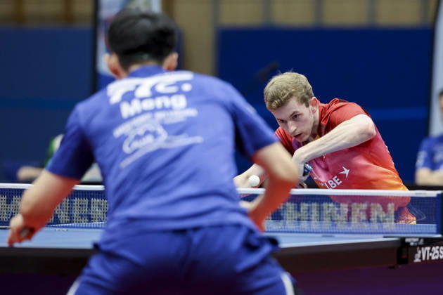 Cedric Meissner of TTC Schwalbe Bergneustadt and Fan Bo Meng of TTC RhoenSprudel Fulda Maberzell battle for the ball during the Men s Table Tennis Bundesliga match between TTC Schwalbe Bergneustadt and TTC RhoenSprudel Fulda Maberzell, Burstenhalle on August 25, 2026, in Bergneustadt, Germany. Photo by Marco Steinbrenner, DeFodi Images. Cedric Meissner of TTC Schwalbe Bergneustadt and Fan Bo Meng of TTC RhoenSprudel Fulda Maberzell battle for the ball during the 1st Men’s Table Tennis Bundesliga match between TTC Schwalbe Bergneustadt and TTC RhoenSprudel Fulda Maberzell at Burstenhalle on August 25, 2026, in Bergneustadt, Germany. Photo by Marco Steinbrenner, DeFodi Images. Photo by Marco Steinbrenner, DeFodi Images