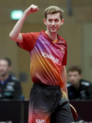 Cedric Meissner of TTC Schwalbe Bergneustadt celebrates during the Men s Table Tennis Bundesliga match between TTC Schwalbe Bergneustadt and TTC RhoenSprudel Fulda Maberzell, Burstenhalle on August 25, 2026, in Bergneustadt, Germany. Photo by Marco Steinbrenner, DeFodi Images. Cedric Meissner of TTC Schwalbe Bergneustadt cheers during the 1st Men’s Table Tennis Bundesliga match between TTC Schwalbe Bergneustadt and TTC RhoenSprudel Fulda Maberzell at Burstenhalle on August 25, 2026 in Bergneustadt, Germany Photo by Marco Steinbrenner, DeFodi Images Photo by Marco Steinbrenner, DeFodi Images
