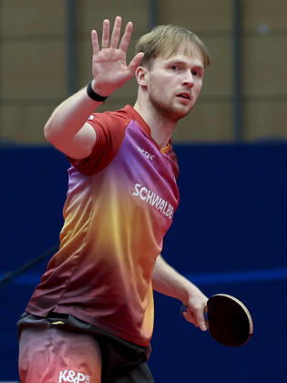 Benedikt Duda of TTC Schwalbe Bergneustadt gestures during the Men s Table Tennis Bundesliga match between TTC Schwalbe Bergneustadt and TTC RhoenSprudel Fulda Maberzell, Burstenhalle on August 25, 2026, in Bergneustadt, Germany. Photo by Marco Steinbrenner, DeFodi Images. Benedikt Duda of TTC Schwalbe Bergneustadt gestures during the 1st Men’s Table Tennis Bundesliga match between TTC Schwalbe Bergneustadt and TTC RhoenSprudel Fulda Maberzell at the Burstenhalle on August 25, 2026 in Bergneustadt, Germany Photo by Marco Steinbrenner, DeFodi Images Photo by Marco Steinbrenner, DeFodi Images