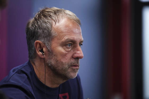 August 26, 2026, Sant Joan Despi, Barcelona, Spain: Hansi Flick, head coach of FC Barcelona, Barca attends his press conference, PK, Pressekonferenz during the training day of FC Barcelona ahead the Spanish League, LaLiga EA Sports, football match against Athletic Club at Ciudad Esportiva Joan Gamper on August 26, 2026 in Sant Joan Despi, Barcelona, Spain. FC Barcelona Training And Press Conference - LaLiga EA Sports  - ZUMAa181 20260826_zaa_a181_050 Copyright: xJavierxBorregox