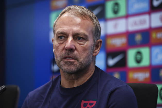 August 26, 2026, Sant Joan Despi, Barcelona, Spain: Hansi Flick, head coach of FC Barcelona, Barca attends his press conference, PK, Pressekonferenz during the training day of FC Barcelona ahead the Spanish League, LaLiga EA Sports, football match against Athletic Club at Ciudad Esportiva Joan Gamper on August 26, 2026 in Sant Joan Despi, Barcelona, Spain. FC Barcelona Training And Press Conference - LaLiga EA Sports  - ZUMAa181 20260826_zaa_a181_069 Copyright: xJavierxBorregox