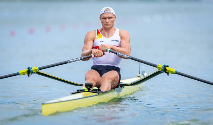 AMSTERDAM - Oliver Zeidler (GER) in action in the women s single scull parasport event on the third day of the World Rowing Championships at the Bosbaan in the Amsterdam Forest. IRIS VAN DEN BROEK ANP xVIxANPxSportx xxANPxIVx 566301853 originalFilename: 566301853.jpg