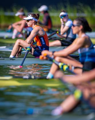 AMSTERDAM - Femke van de Vliet in action in the lightweight women s single scull event on the third day of the World Rowing Championships at the Bosbaan in the Amsterdam Forest. IRIS VAN DEN BROEK ANP xVIxANPxSportx xxANPxIVx 566308387 originalFilename: 566308387.jpg