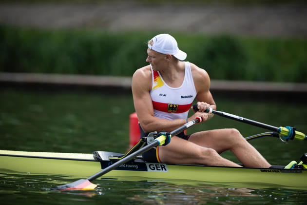 RECORD DATE NOT STATED 26th August 2026; Bosbaan, Amsterdam, Holland, Netherlands; 2026 World Rowing Championships, Day Three; Heat; Germany Mens Single Sculls (M1x) with Oliver Zeidler AnthonyxBenoit