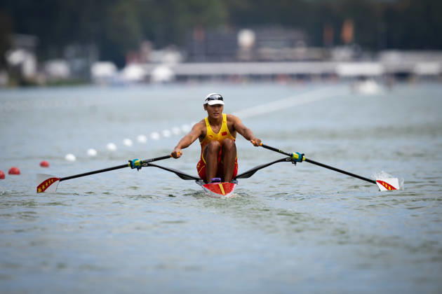 RECORD DATE NOT STATED 26th August 2026; Bosbaan, Amsterdam, Holland, Netherlands; 2026 World Rowing Championships, Day Three; Heat; China Mens Single Sculls (M1x) with Xiuli Zhang AnthonyxBenoit