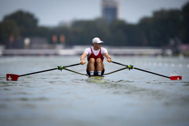 RECORD DATE NOT STATED 26th August 2026; Bosbaan, Amsterdam, Holland, Netherlands; 2026 World Rowing Championships, Day Three; Heat; Switzerland Mens Single Sculls (M1x) with Kai Schaetzle AnthonyxBenoit