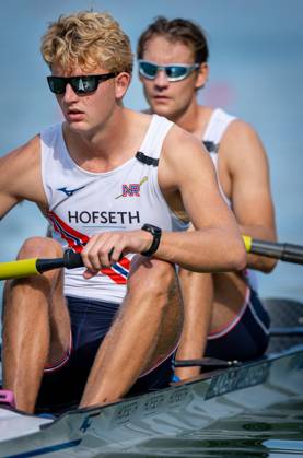 AMSTERDAM - Jonathan Wang-Norderud and Syvert Senumstad (NOR) in action in the men s pair without cox on the third day of the World Rowing Championships at the Bosbaan in the Amsterdam Forest. IRIS VAN DEN BROEK ANP xVIxANPxSportx xxANPxIVx 566311715 originalFilename: 566311715.jpg