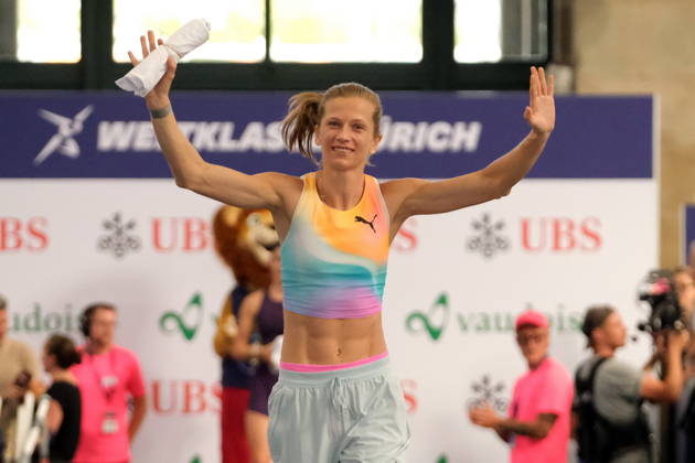 Slovenian pole vaulter Tina Å utej during Weltklasse 2026, the Zurich stage of Diamond League held in Zurich Main Station Dübendorf Dürrbach Zürich Schweiz Copyright: xSergioxBrunettix
