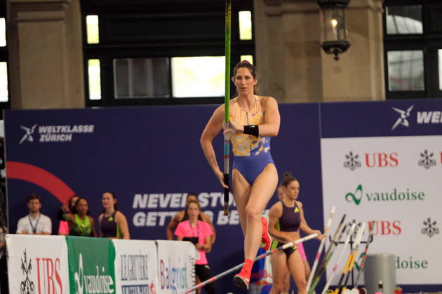 Newzealander pole vaulter Eliza Mccartney during Weltklasse 2026, the Zurich stage of Diamond League held in Zurich Main Station Dübendorf Dürrbach Zürich Schweiz Copyright: xSergioxBrunettix