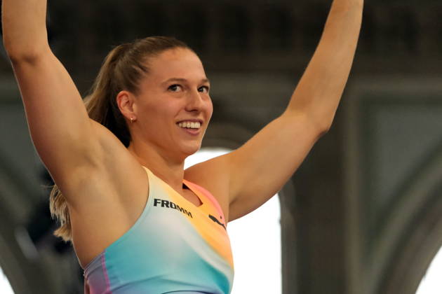 Swiss pole vaulter Angelica Moser during Weltklasse 2026, the Zurich stage of Diamond League held in Zurich Main Station Dübendorf Dürrbach Zürich Schweiz Copyright: xSergioxBrunettix