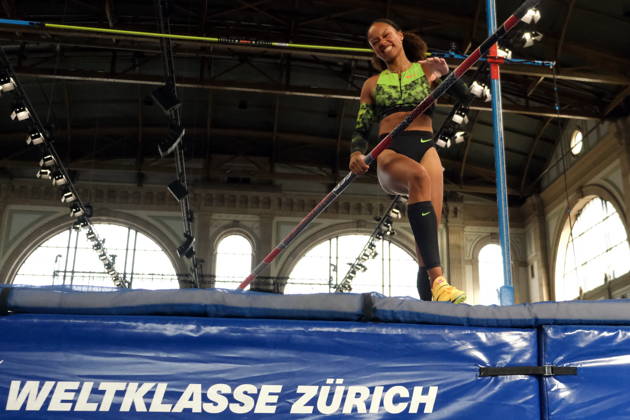 French pole vaulter Marie-Julie Bonnin during Weltklasse 2026, the Zurich stage of Diamond League held in Zurich Main Station Dübendorf Dürrbach Zürich Schweiz Copyright: xSergioxBrunettix