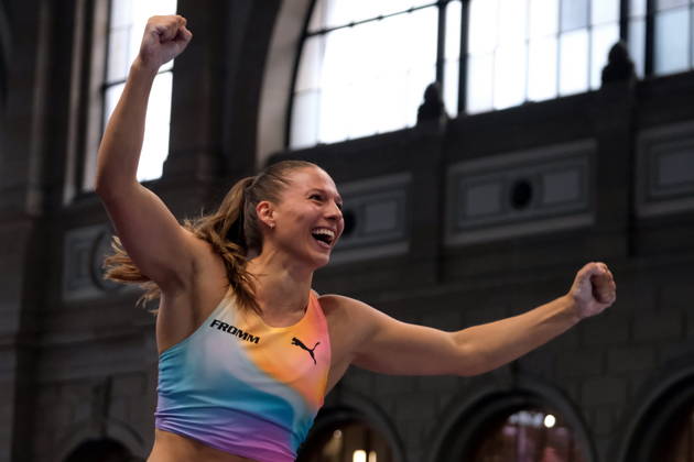 Swiss pole vaulter Angelica Moser during Weltklasse 2026, the Zurich stage of Diamond League held in Zurich Main Station Dübendorf Dürrbach Zürich Schweiz Copyright: xSergioxBrunettix